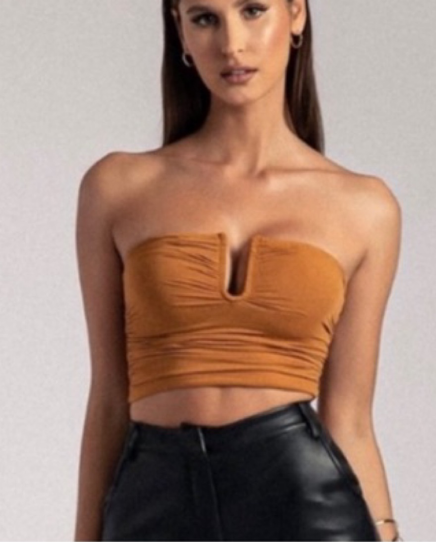 Meshki Leah Strapless Square Neck Top by Meshki - Pickle