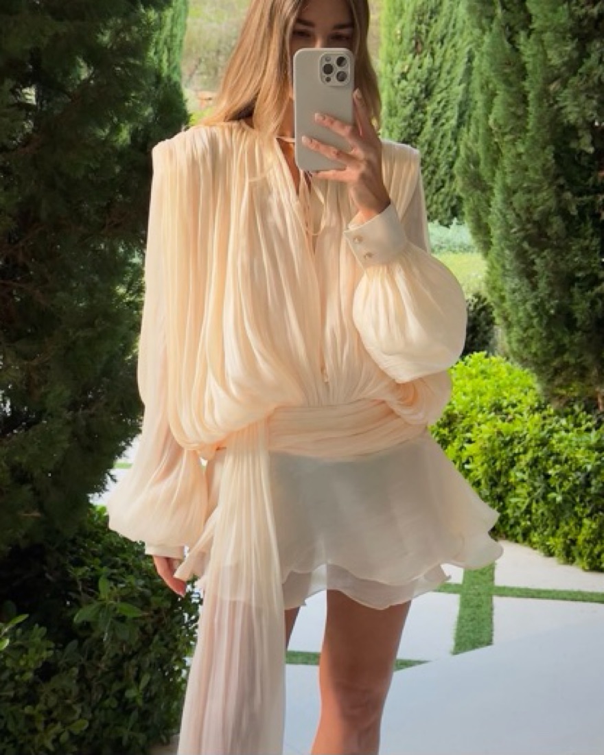 Miss Rosier Pleated Ruffle Mini Dress by Miss Rosier - Pickle