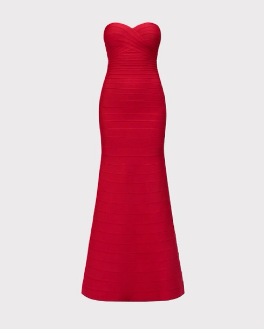 Herve Leger Sara Gown Lipstick Red by Herve Leger - Pickle