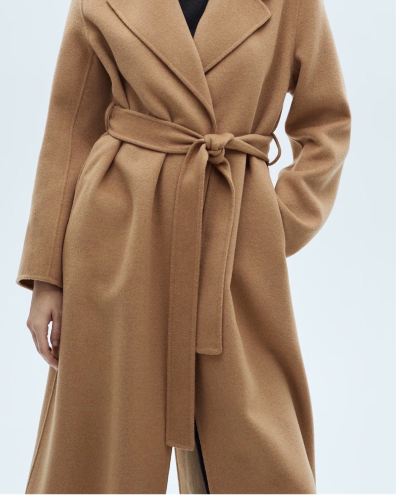 Tan Suede Trench Coat by Mango - Pickle