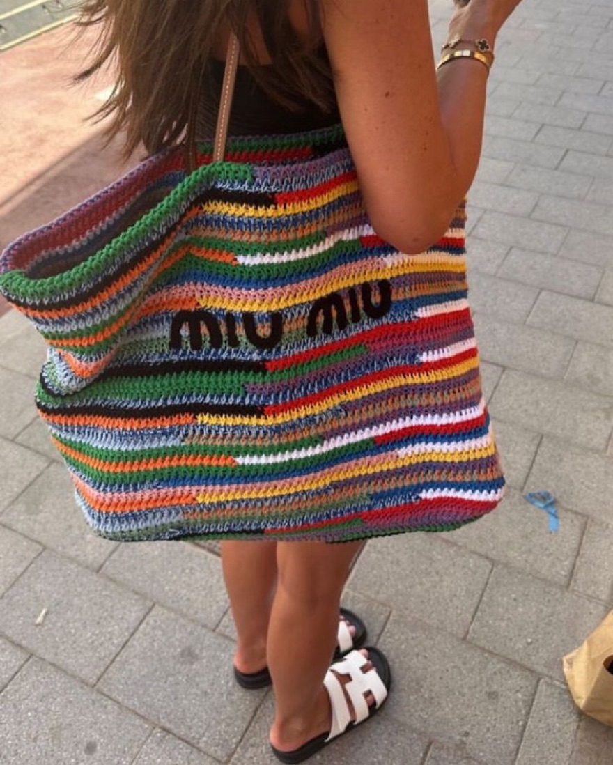 MIU MIU カラフル ハンドバッグ Miu Miu Fabric Crochet Pouch Multicolor 1411247 – FASHIONPHILE