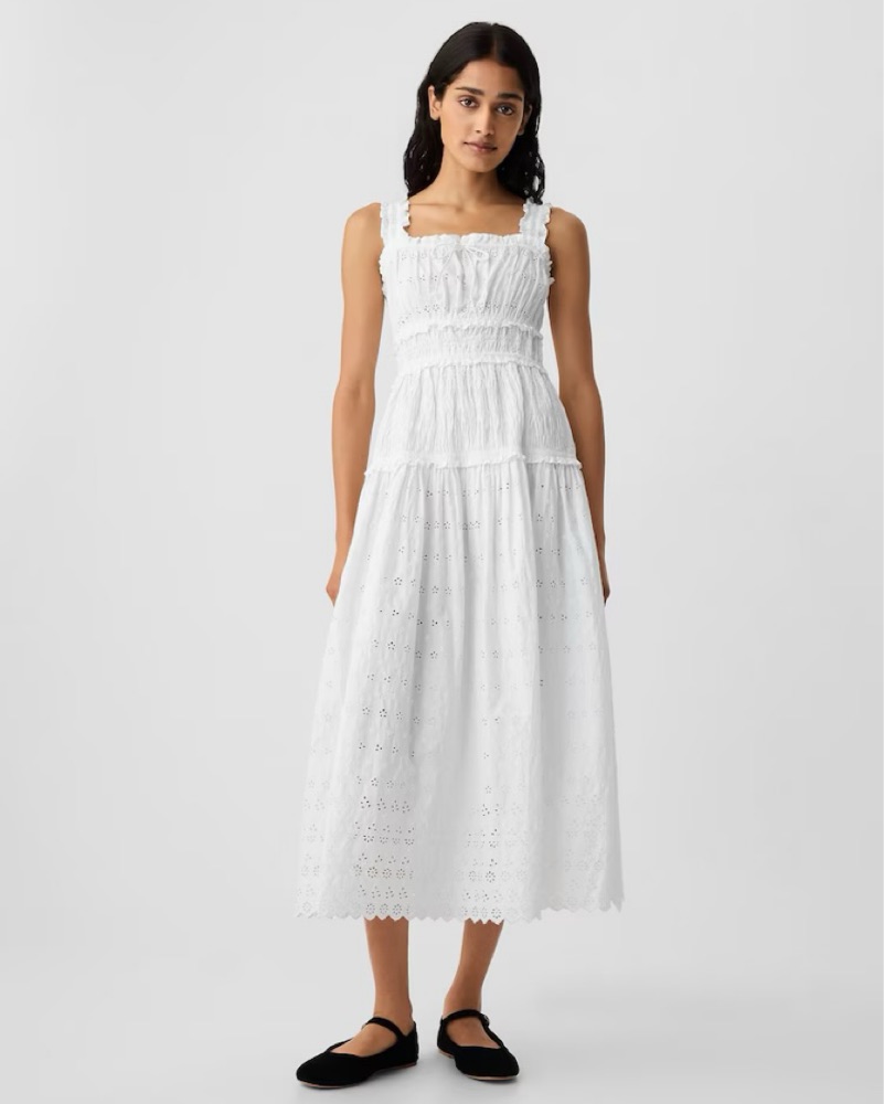 Doen x Gap Eyelet Midi Dress by Doen - Pickle