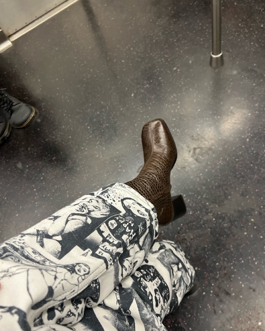 Brown Crocodile Reformation Booties by Revolve - Pickle