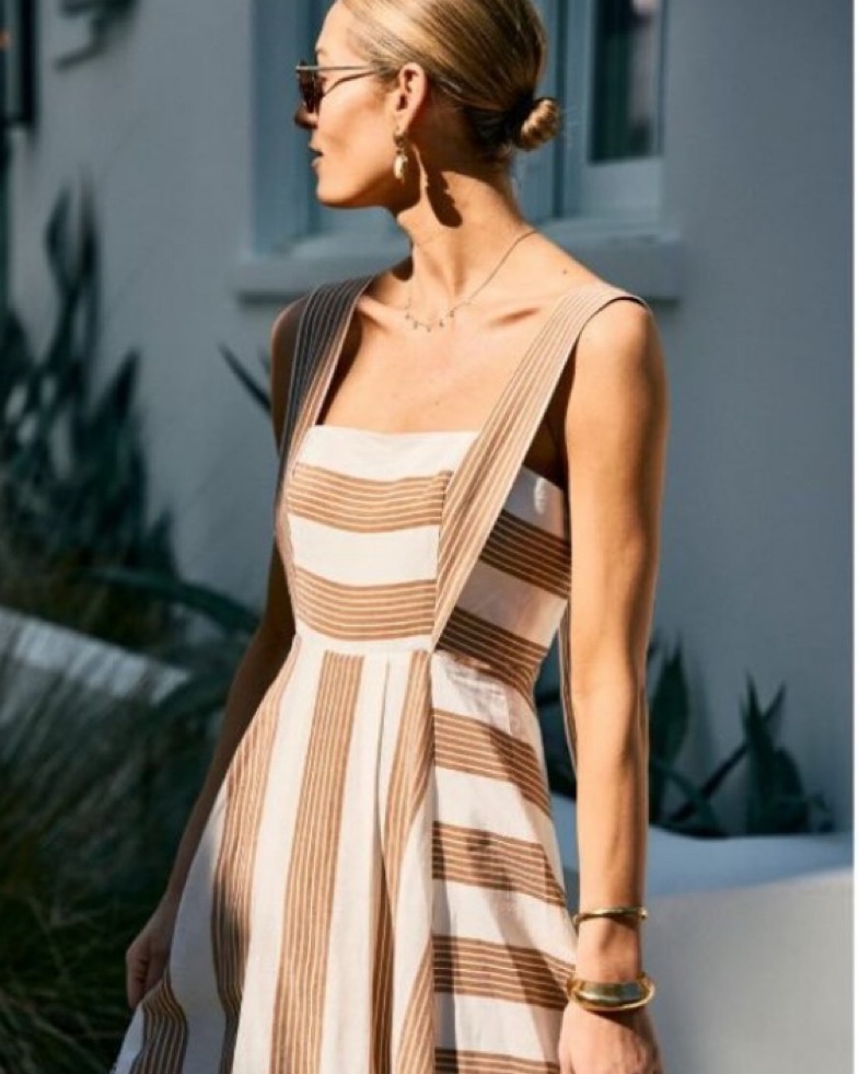 Antonio Melani/MG Style Stripe Maxi Dres by Antonio Melani - Pickle