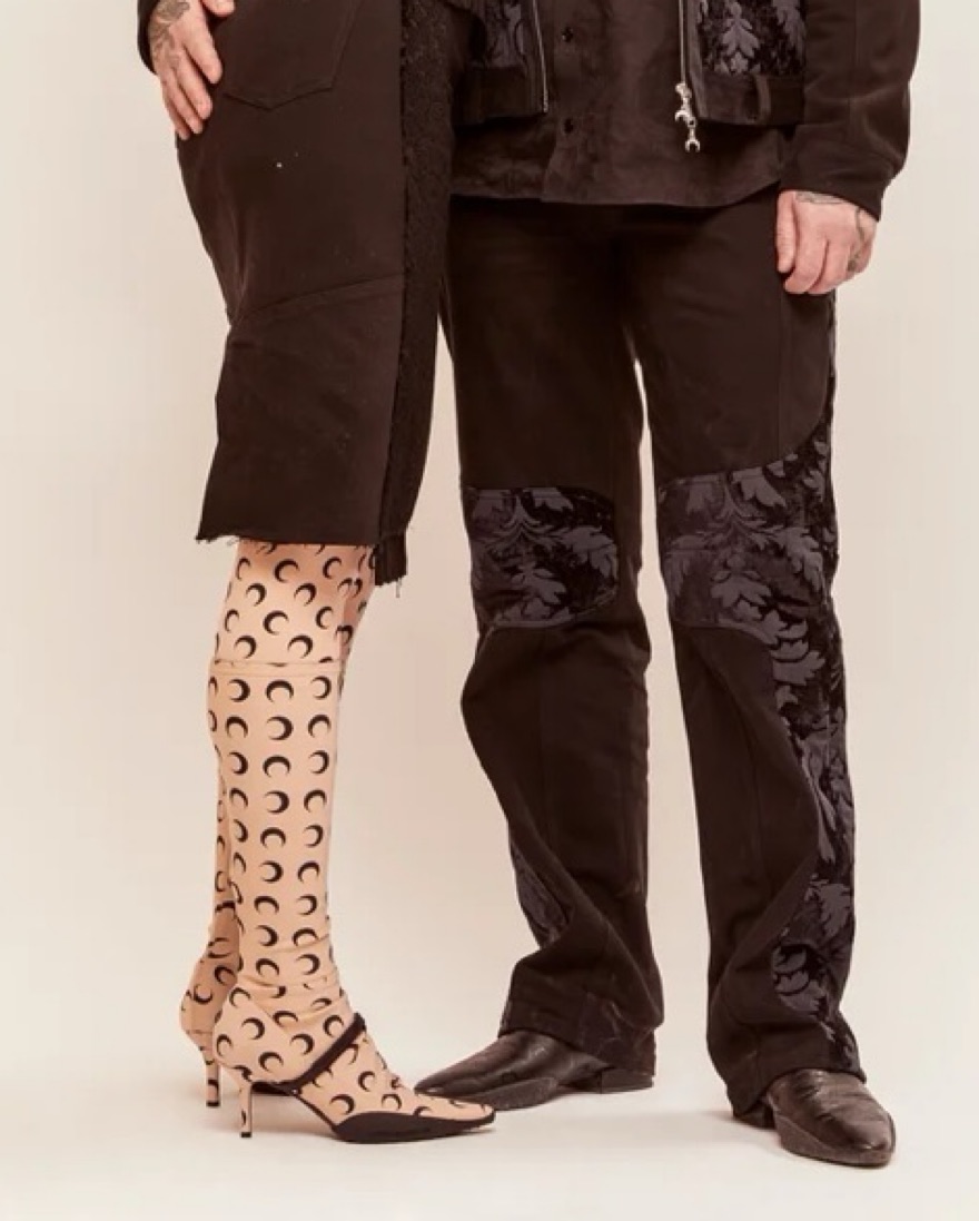 🌙 $1250 Marine Serre Logo Runway Boot by Marine Serre - Pickle