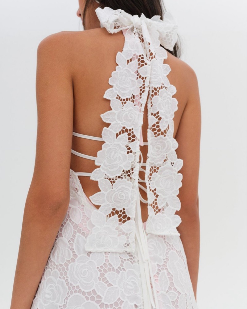 Astoria White Lace Maxi with Pink Slip by For Love & Lemons - Pickle