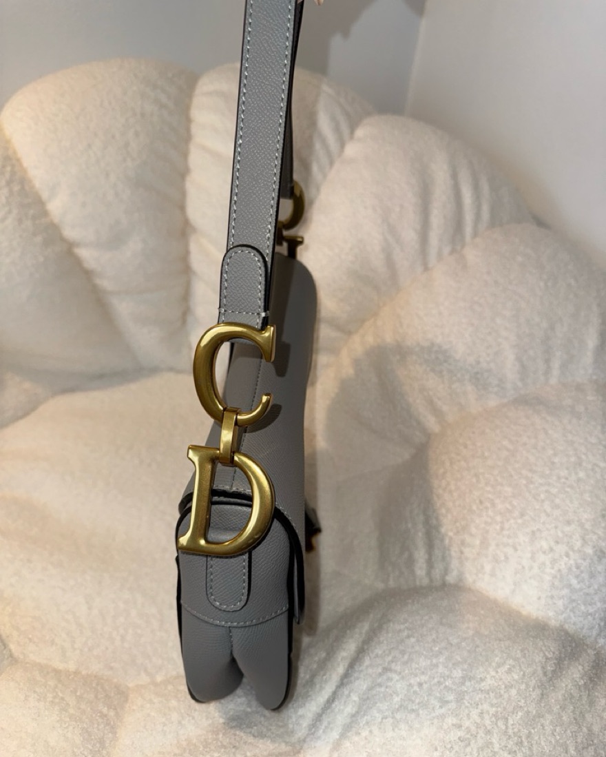 Dior Settle Gray Leather Bag by Christian Dior - Pickle