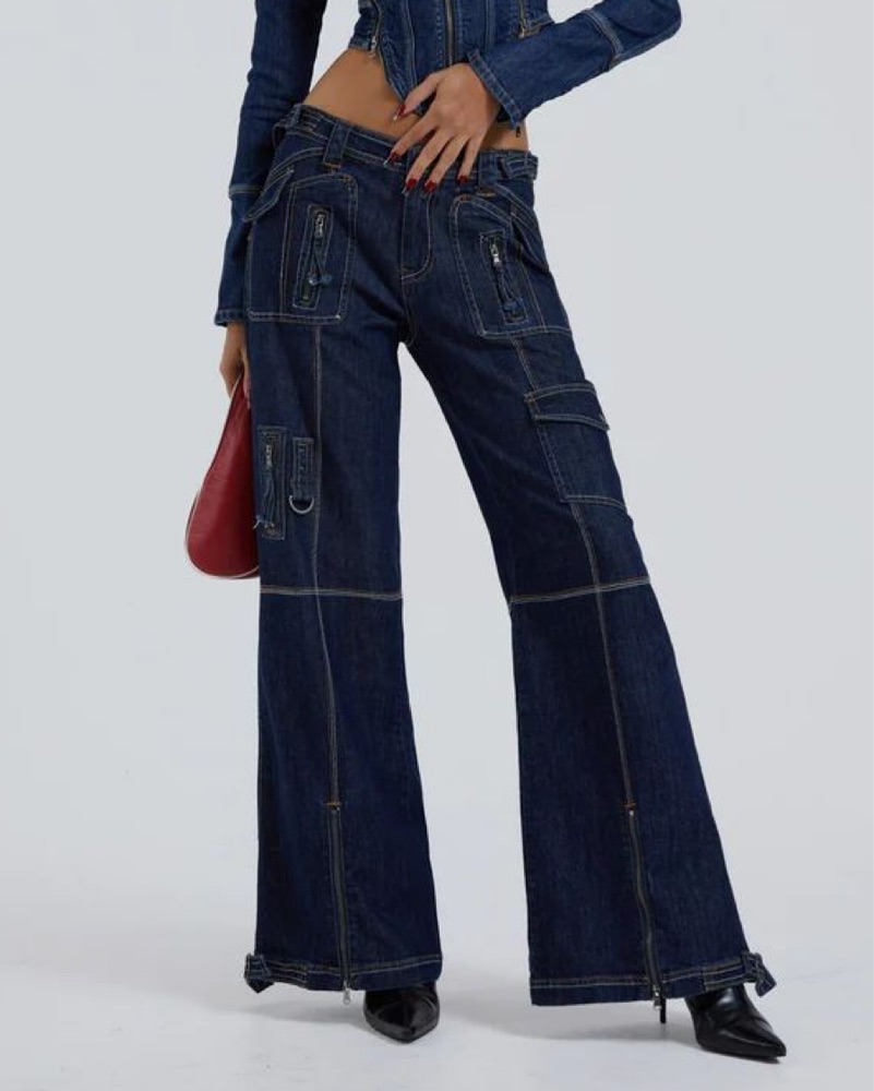 カーゴダメージデニム Jaded London Jaded London Cargo Jeans by Jaded London - Pickle