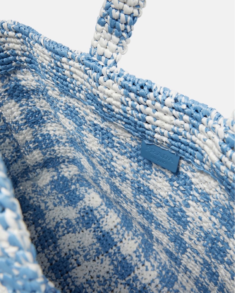 $2,850 Prada Raffia Blue Beach Bag by Prada - Pickle