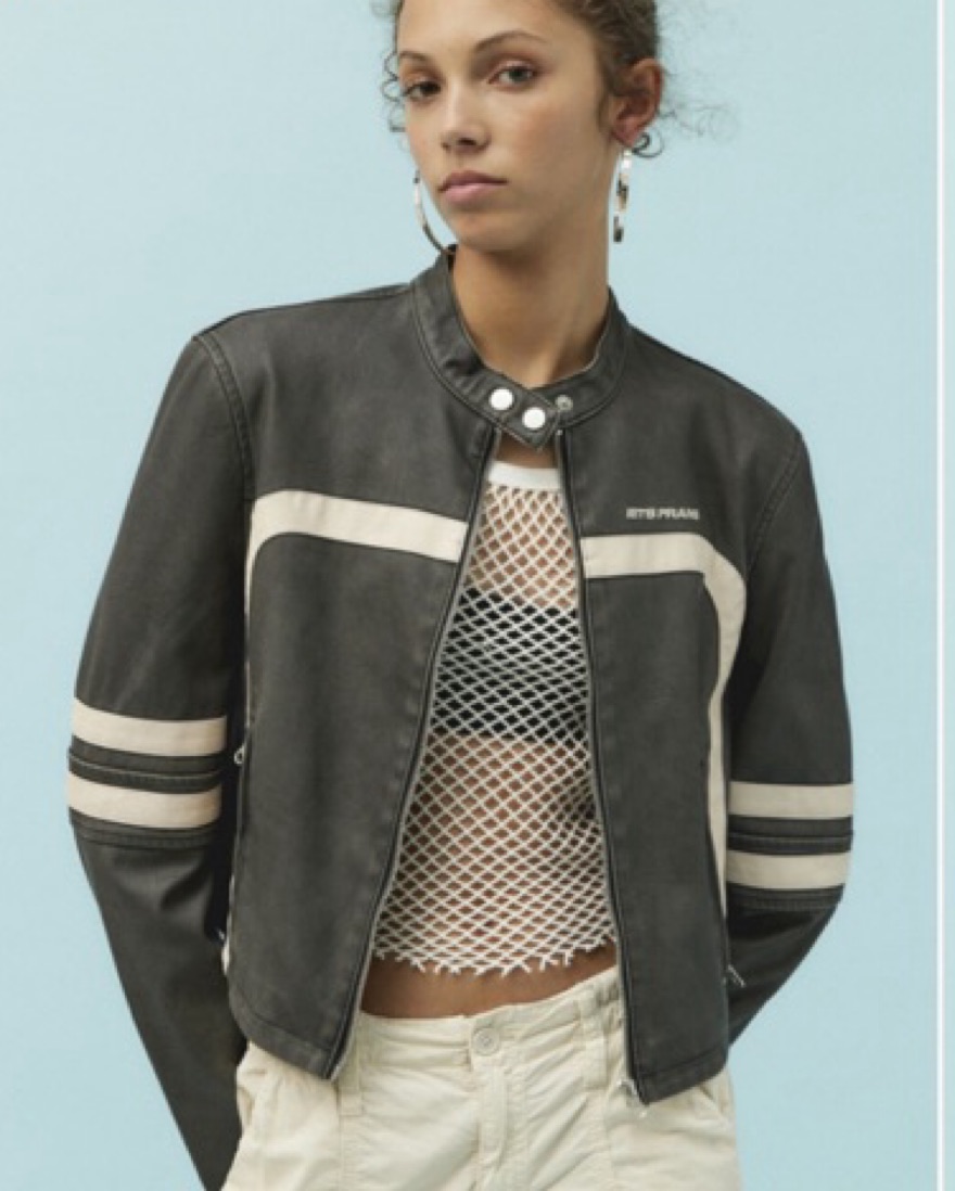 Lets Frans Biker Jacket by Urban Outfitters - Pickle