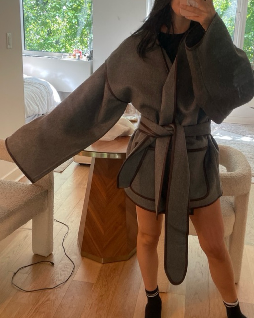 Helsa Wool Wrap Coat by Helsa - Pickle