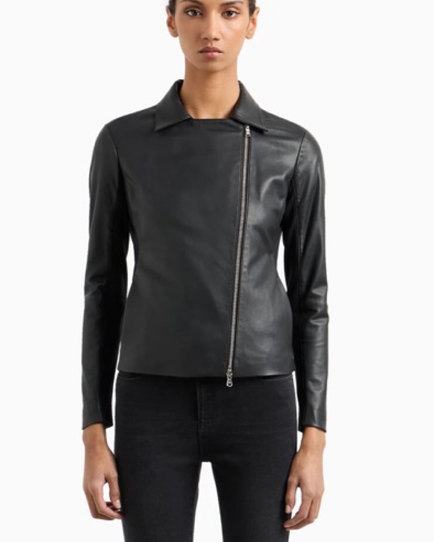 Leather Jacket Perfect For Night Out by Emporio Armani - Pickle