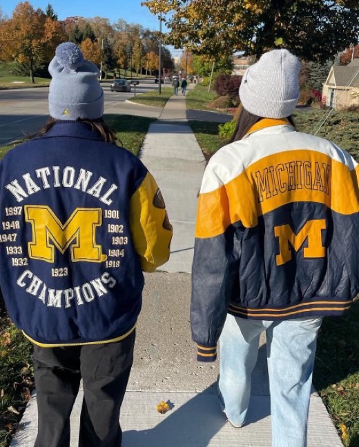 MICHIGAN レザージャケット Michigan Leather Jacket by Tailgate Teens - Pickle