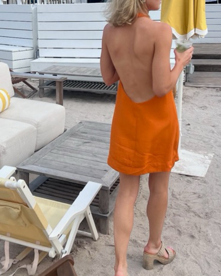 Orange Reformation Cocktail Dress by Reformation - Pickle