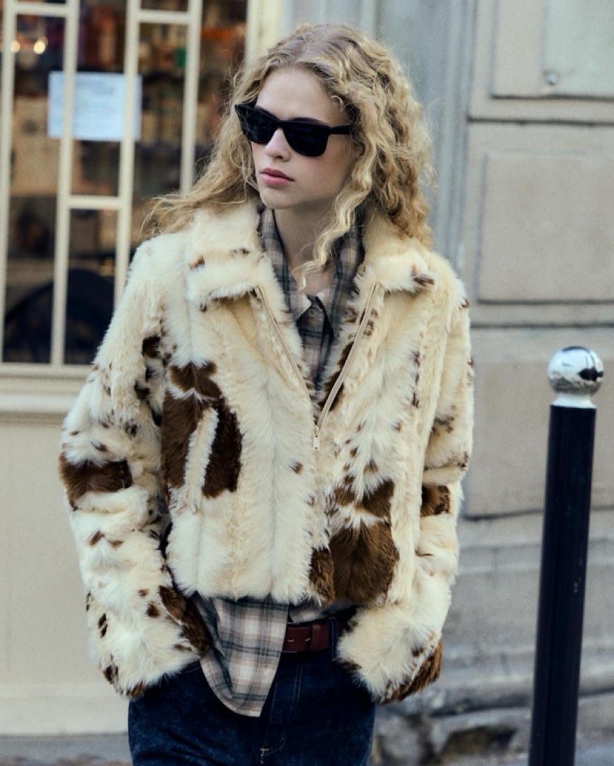 ZARA Faux fur Animal Print jacket by Zara - Pickle