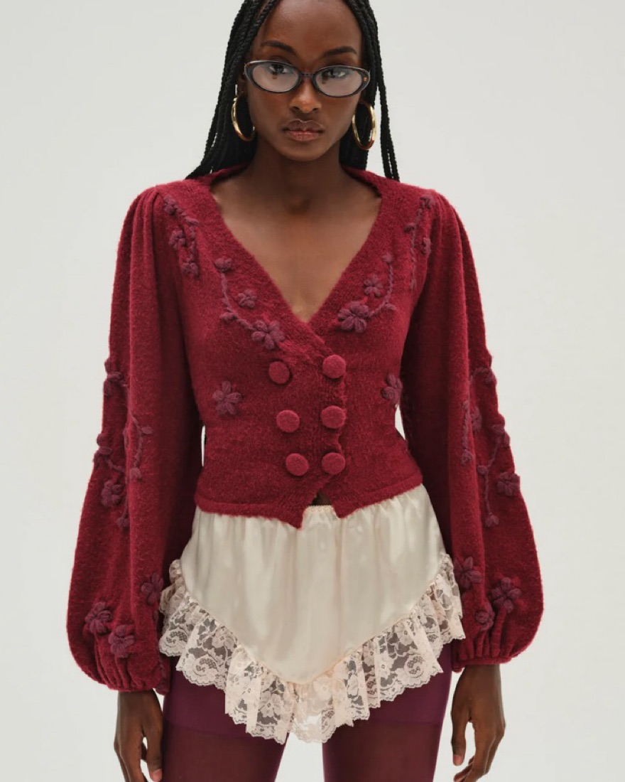 For Love And Lemons Adalyn Cardigan by For Love & Lemons - Pickle