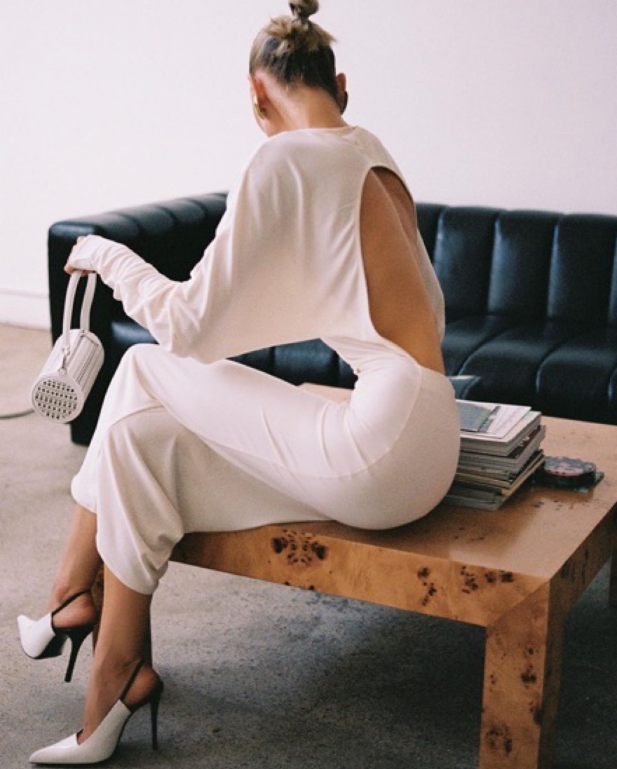 Helsa Matte Jersey Open Back Dress Ivory by Helsa - Pickle