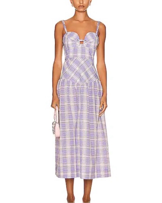 売切価格⭐︎新品未使用GANNI ヒョウ柄 セパレート水着34ドゥーズィエムクラス Ganni Checked Seersucker Purple Dress by Ganni - Pickle