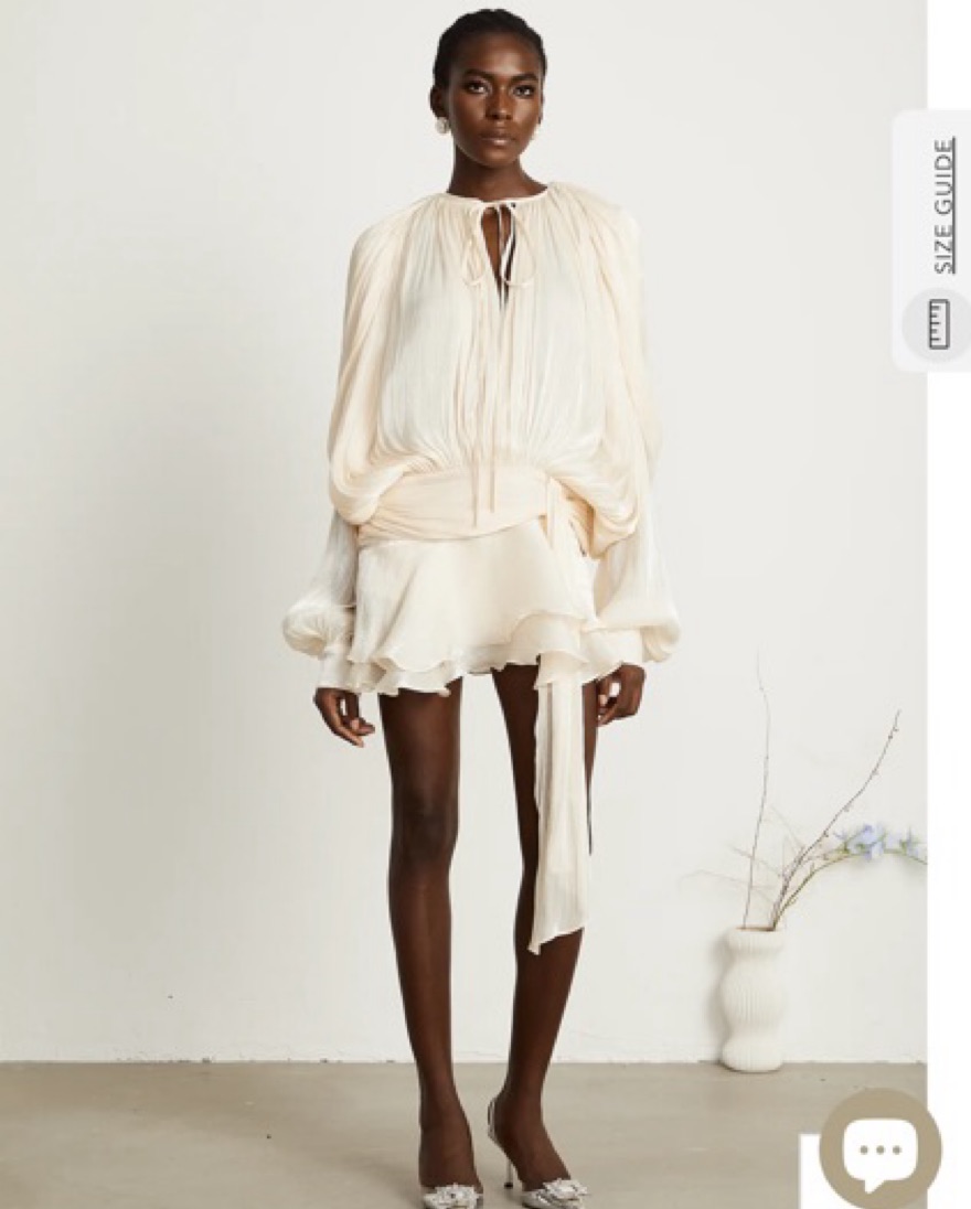 Miss Rosier Eugenie Ruffle Mini Dress by Miss Rosier - Pickle