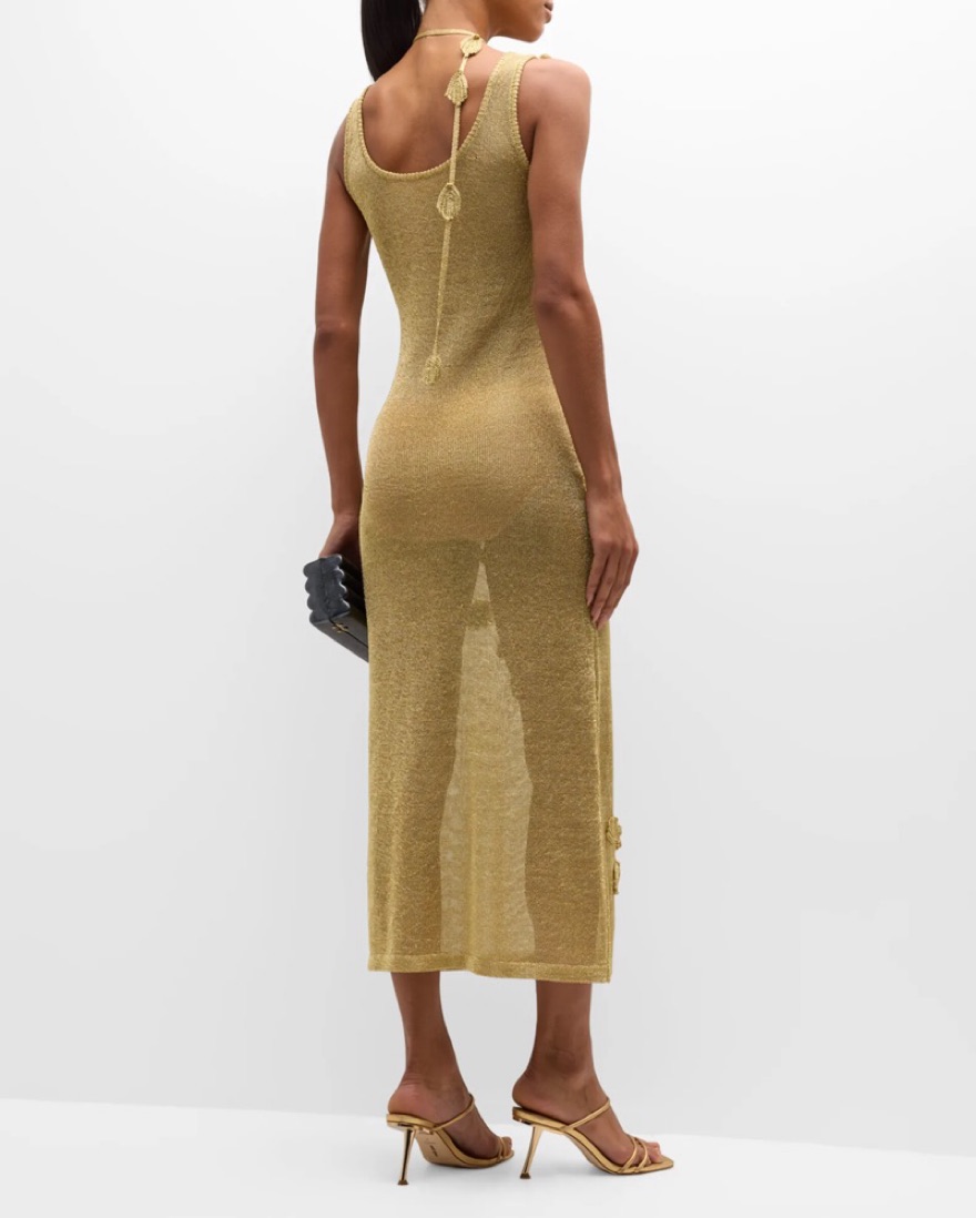 Cult Gaia Pemma Gold Crochet Dress by Cult Gaia - Pickle