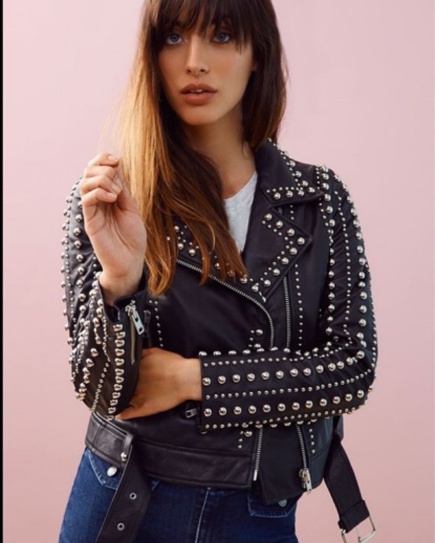 Rebecca Minkoff／トリアセテート／バイカラー テーラードジャケット Rebecca Minkoff Adelia leather jacket by Rebecca minkoff - Pickle