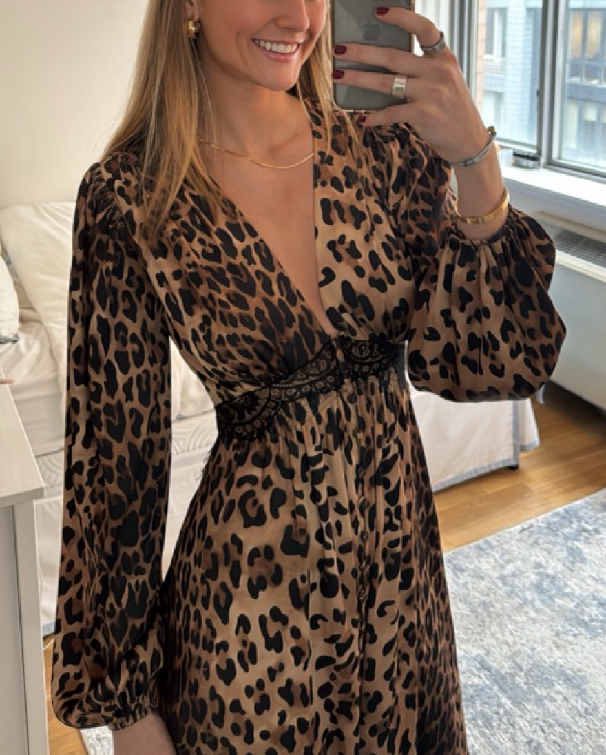 Ronny Kobo Long Cheetah Silk Lace Dress by Ronny Kobo - Pickle