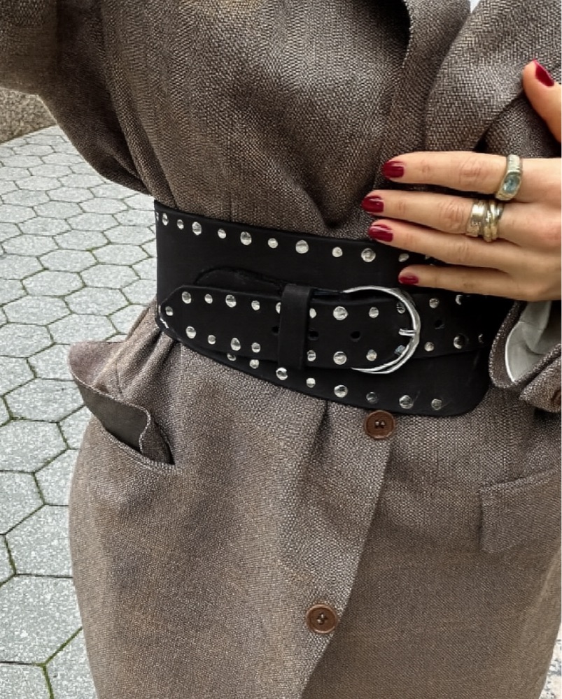 Studded Casilda Belt by Gimaguas - Pickle
