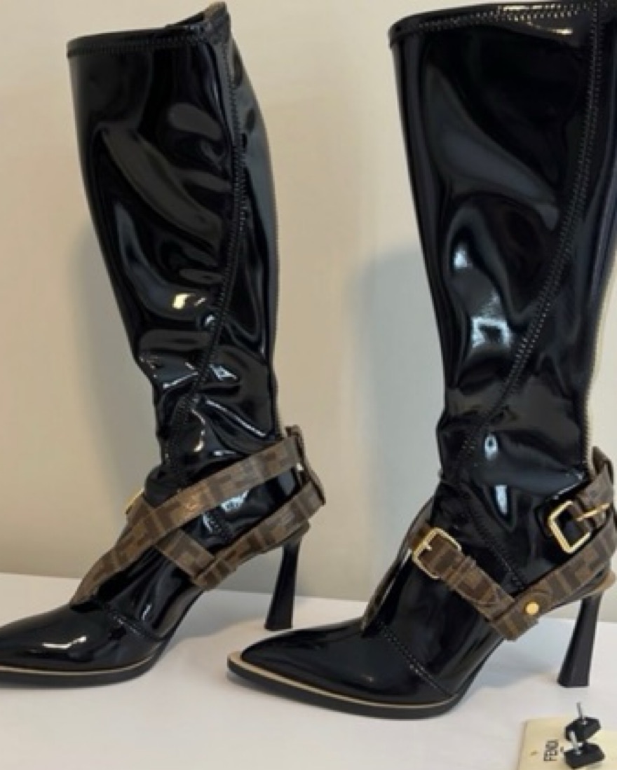 Fendi Black Zucca Boots by Fendi - Pickle
