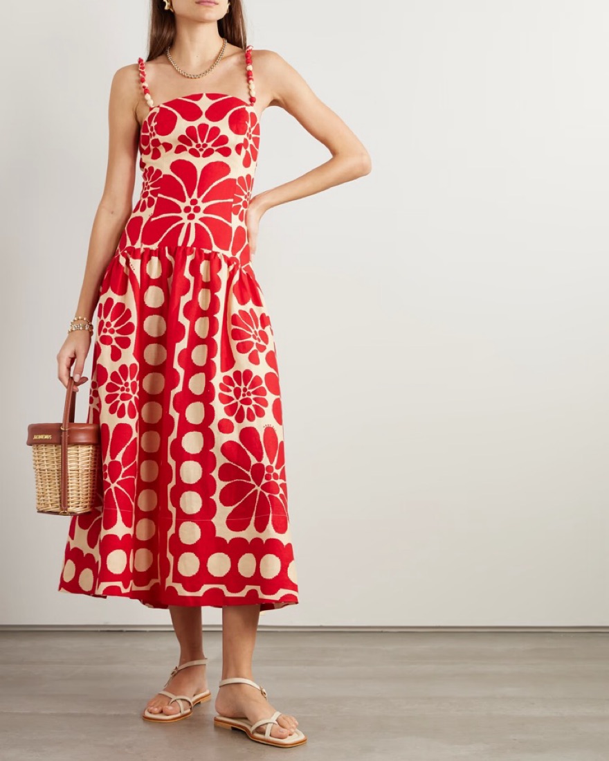 Farm Rio Patterned Red Dress by Farm Rio - Pickle