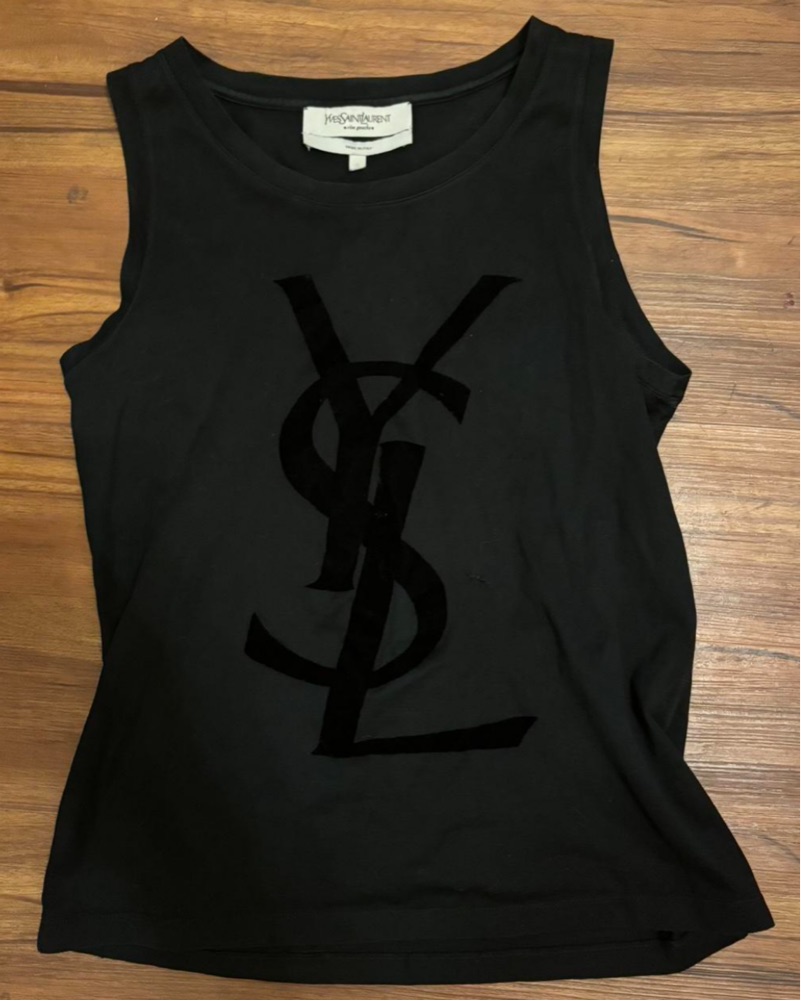 Ysl Vintage Logo Tank Top by Saint laurent - Pickle