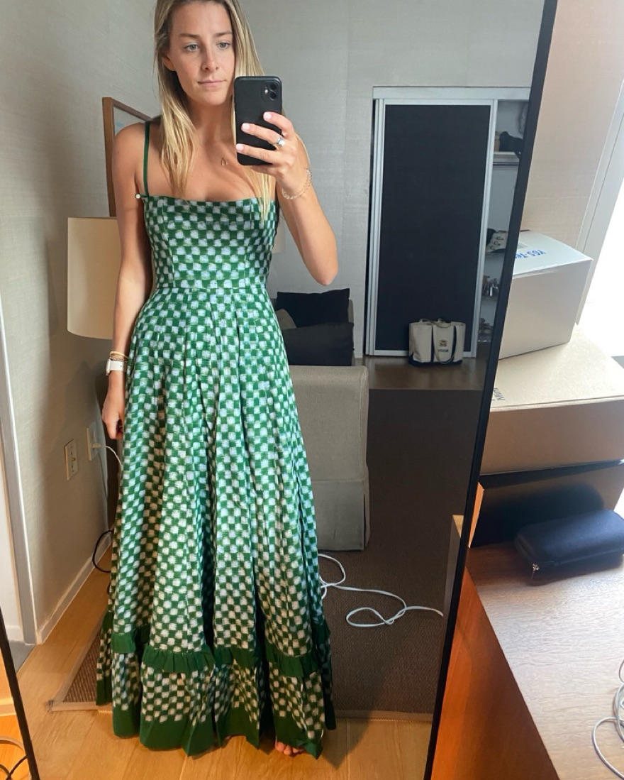 Couper Green Checkmate Dress by De castro - Pickle