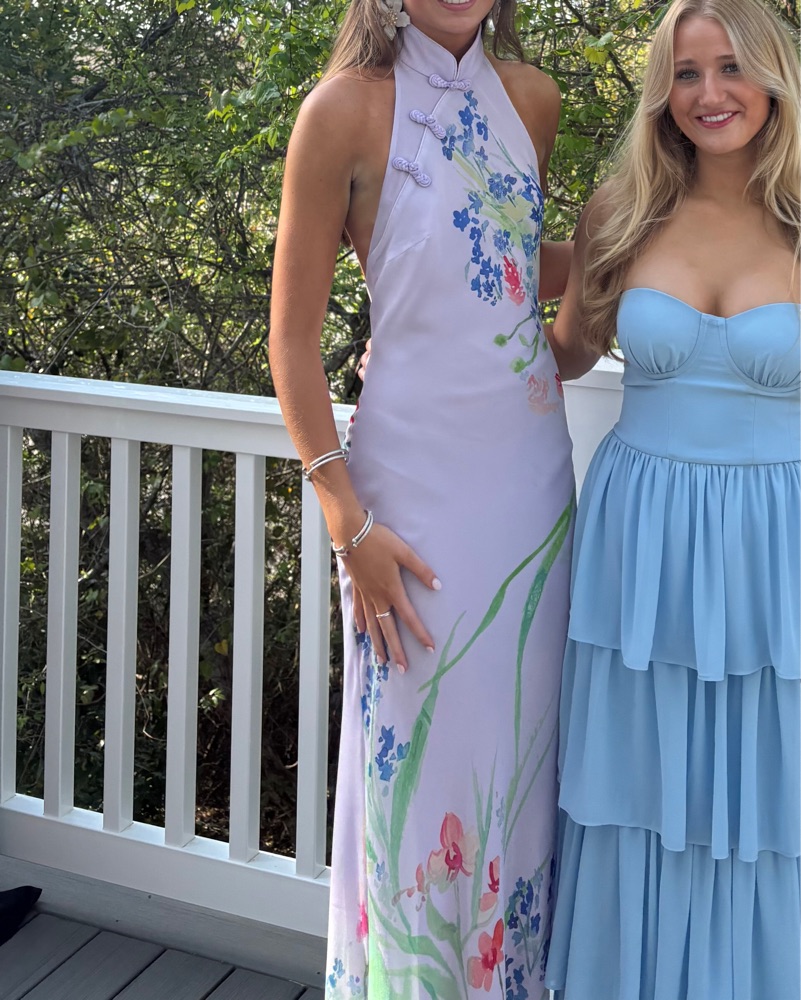 Gillian Floral Dress In Lavender Mint by Sau Lee - Pickle