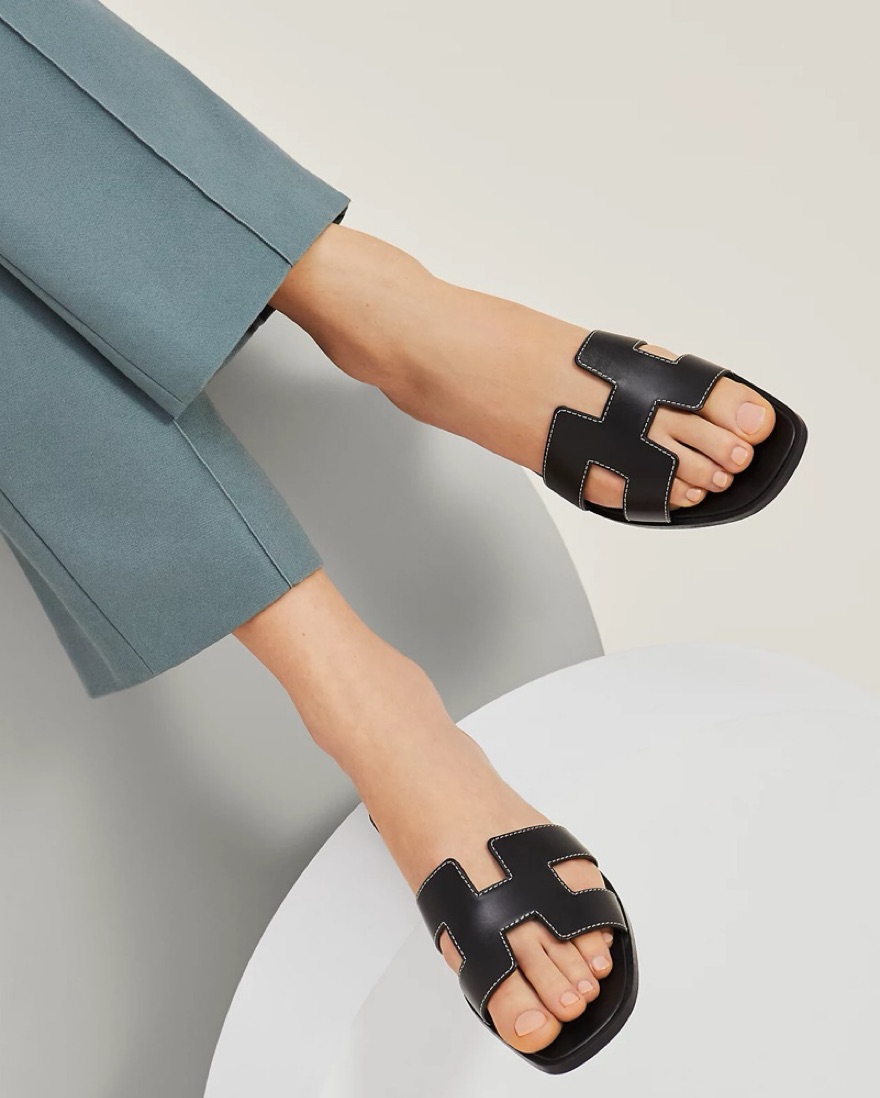 Hermes Oran Sandals by Hermes - Pickle
