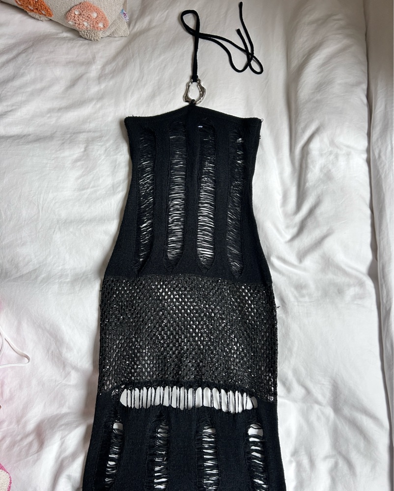 Jaded London Long Black Crochet Dress by Jaded London - Pickle