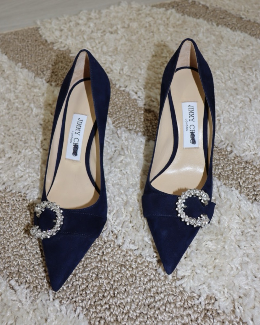 Jimmy Choo Saresa 65 Crystal Buckle Pump by Jimmy Choo - Pickle