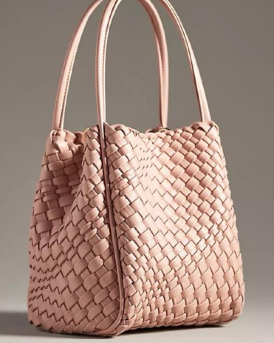 Anthropologie Woven Mini Hollace Tote by Anthropologie - Pickle