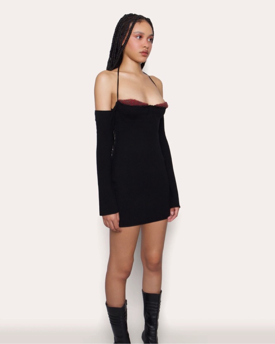 Danielle Guizio Rosemere Knit Mini Dress by Danielle Guizio - Pickle
