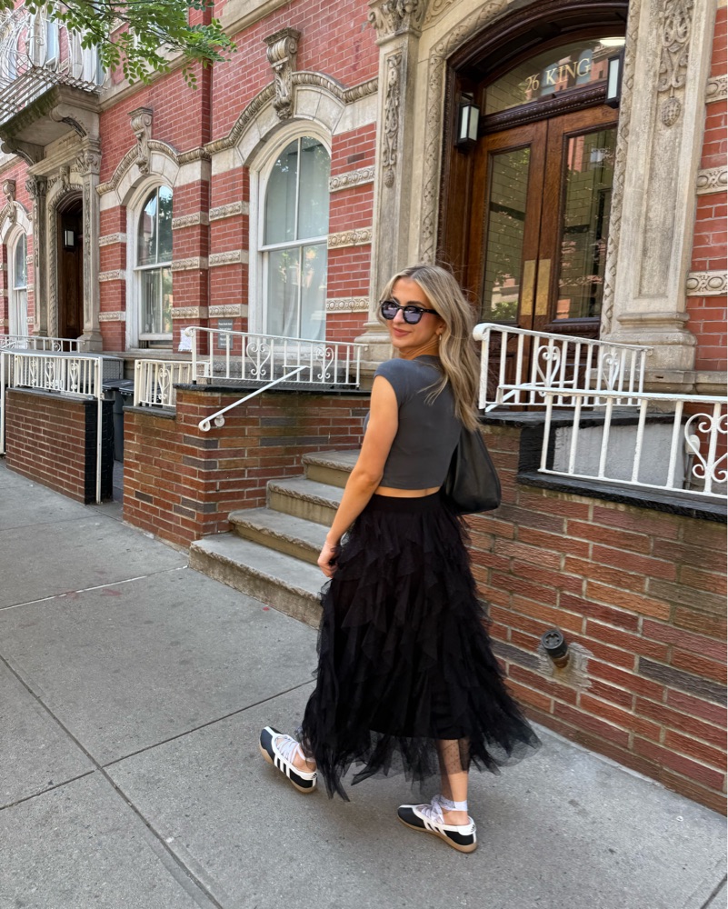 Black Ruffle Tulle Maxi Skirt by Anthropologie - Pickle