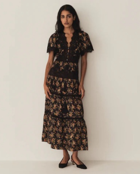 Doen Graciella Dress In Foxglove Floral by Doen - Pickle