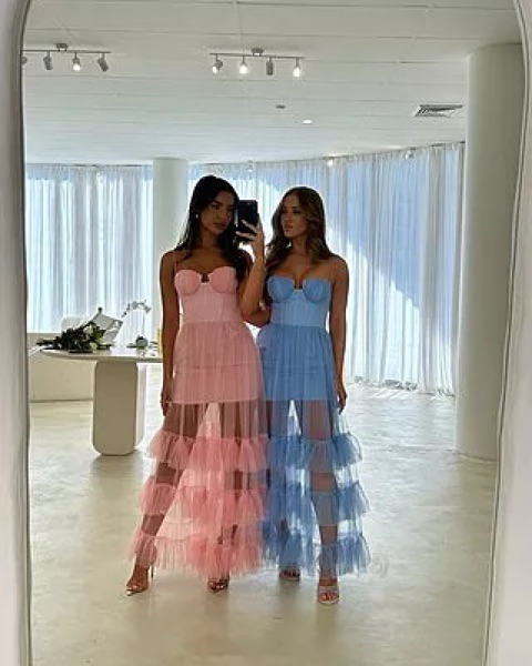 Ethereal Tulle Maxi Dress by Selfie Leslie - Pickle