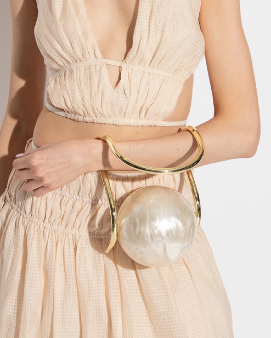 Cult Gaia Pearl Bag Clutch by Cult Gaia - Pickle