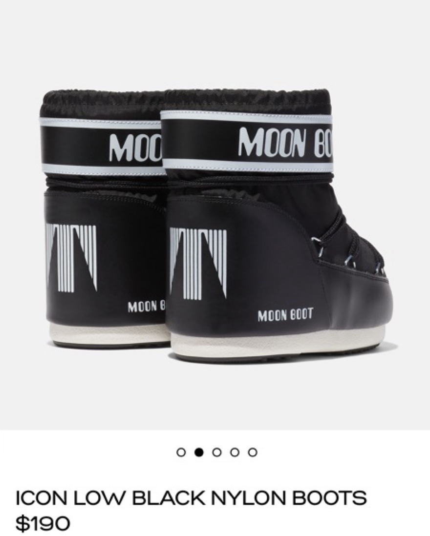 Icon Low Black Nylon Moon Boots by Moon Boots - Pickle