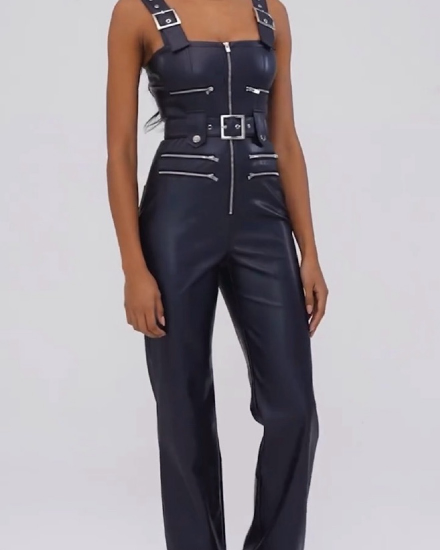 We Wore What Vegan Leather Jumpsuit by WeWoreWhat - Pickle