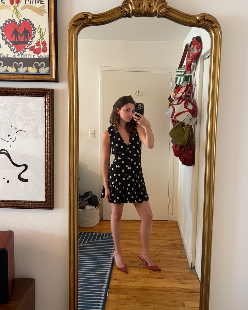 Doen Aubrey Polka Dot Mini Dress by Doen - Pickle