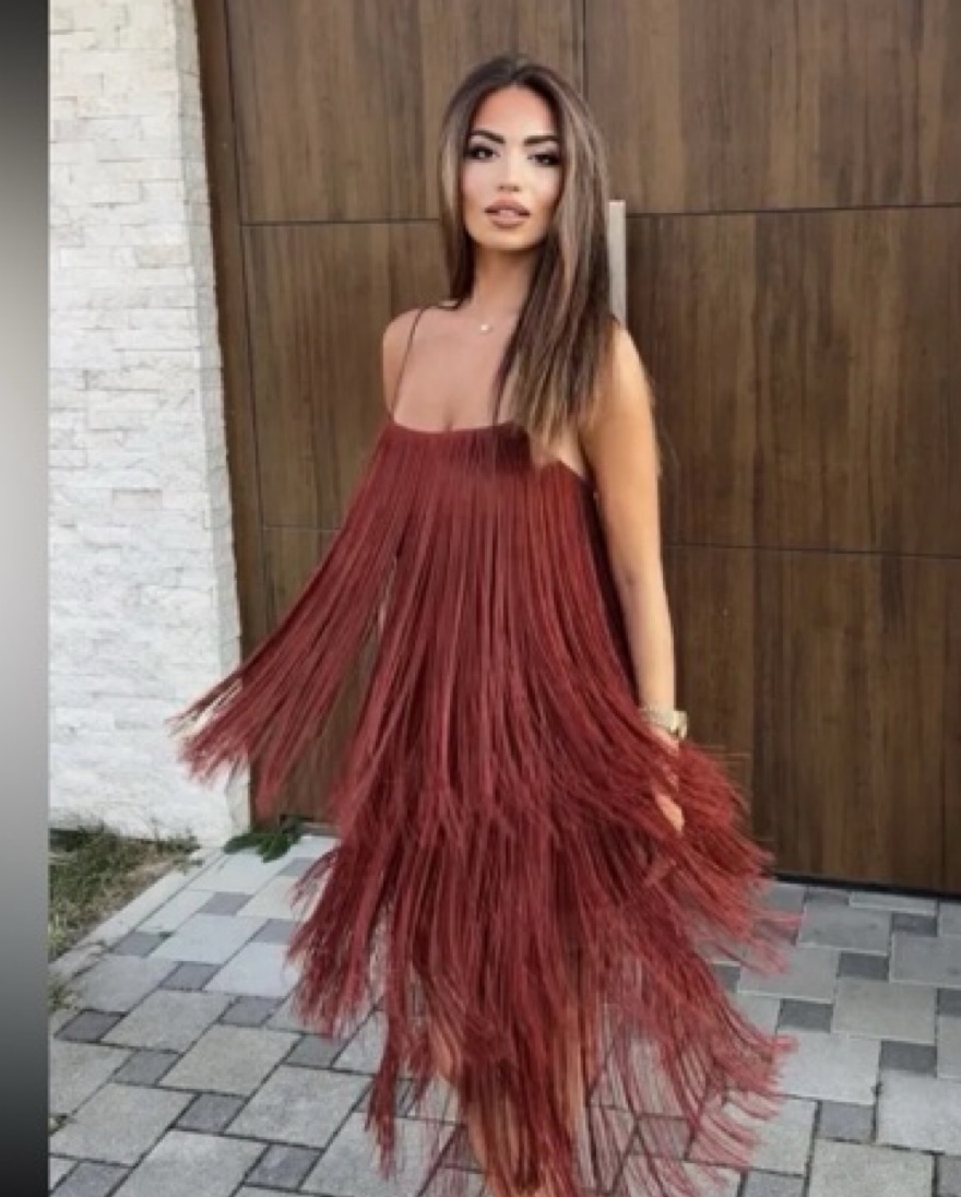 Zara strappy fringed dress 2712/835 | Pickle