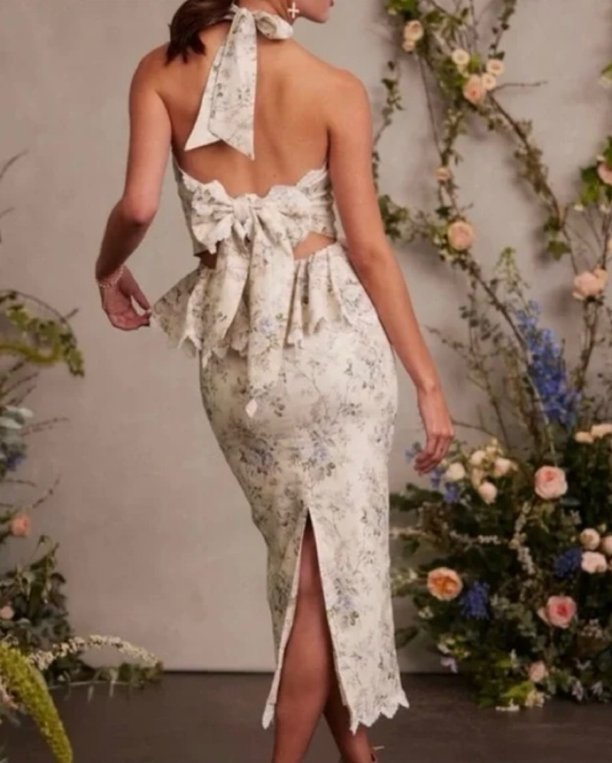 ワンピース Lace Quilted Bow Flower Brooch Sundress ワンピース Lace Quilted Bow Flower Brooch Sundress Zinnia Lace