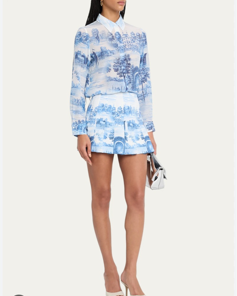 Alice + Olivia Willa Top In Chateau by Alice & Olivia - Pickle