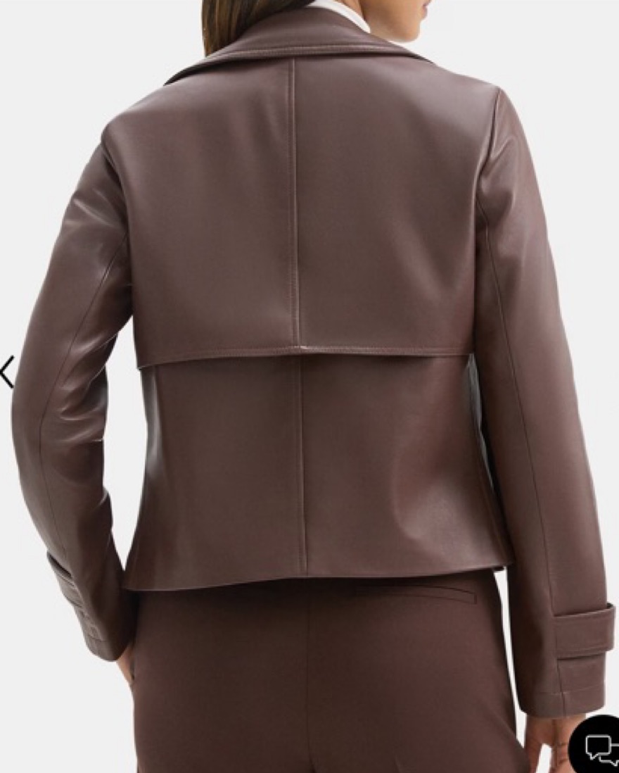 Theory Brown Leather Jacket by Theory - Pickle