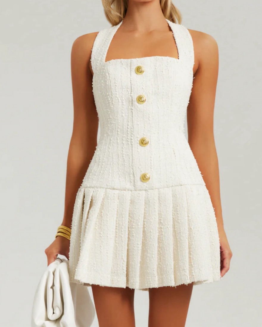 Heiress Beverly Hills Cream Tweed Dress by Heiress Beverly Hills