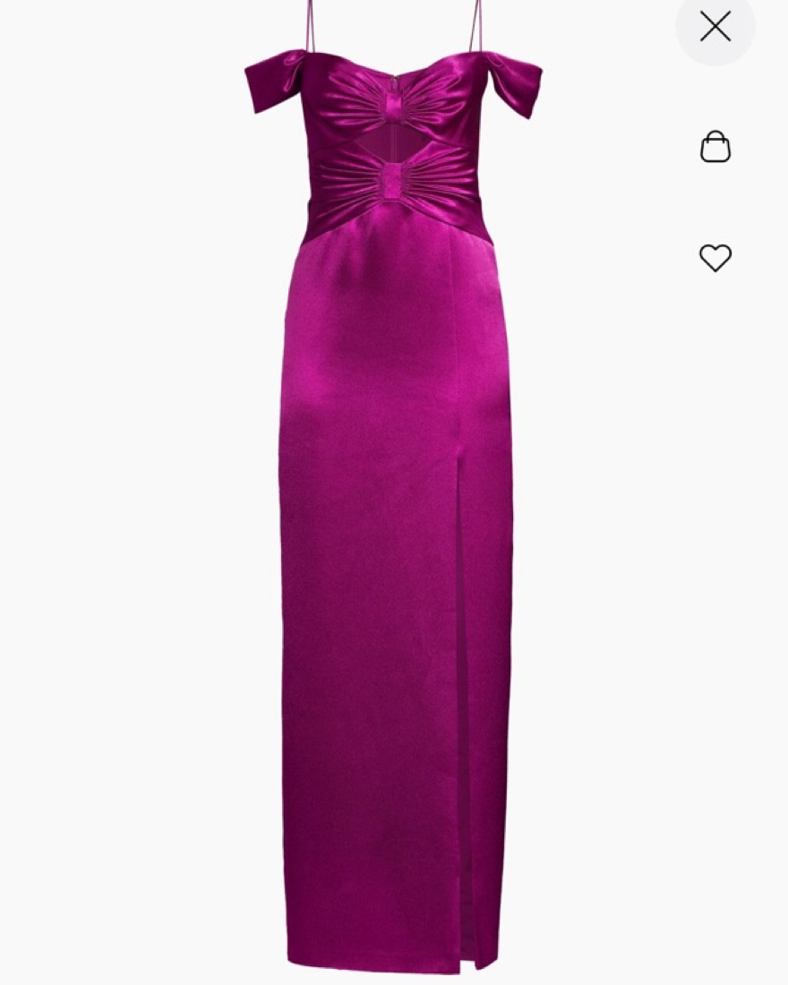 Satin Cutout Magenta Dress by Aidan Mattox - Pickle